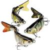 CharmYee Esca da pesca per spigola, per acqua dolce e salata, esche da pesca realistiche, multi snodato, per spigola, trota, crappie, glaucomi, luccio, regali per uomo, confezione da 3