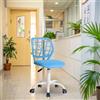 FurnitureR Sedie di ricevimento per ufficio, piccole sedie di accoglienza, regolabile in altezza, ruote selezionabili a 360°, schienale ergonomico, seduta in tessuto traspirante, blu
