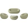 QEEBOO set divano + 2 poltrone + tavolino NAMI Green, mix materiale riciclato - 65002GR-M+2x65001GR-M+65004GR-M