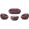 QEEBOO set divano + 2 poltrone + tavolino NAMI Indian red, polietilene - 65002IR+2x65001IR+65004IR