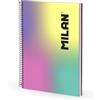 MILAN Quaderno formato A4 con rilegatura a spirale e copertina rigida, carta a righe, 120 fogli da 95 g/m², collezione Sunset