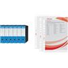 Esselte Set Esselte OXFORD G85 6x Registratore con Custodia, f.to Protocollo (23x33cm), Dorso 8 cm, Azzurro, 6 pezzi, 390785800 + 100 Buste A4 trasparenti antiriflesso perforate, 395613000