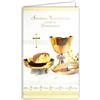 AFIE 19-650 - Porta banconote con busta Sincere Congratulations on Your Eucharistic Communion Christian Cross Catholic Gold Shiny Gold Wheat Bread Wine Fish Calice Cup Ciborium