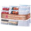 LifeChic Sacchetti Salvaspazio Sottovuoto - Set 6 Pezzi Multiformato (2×40x60 cm, 2×70x90 cm, 2×80x120 cm), Riutilizzabili con Valvola Universale, Buste Sottovuoto per Vestiti, e Cambio Stagione
