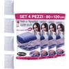 LifeChic 4 Sacchetti Salvaspazio Sottovuoto 80X120 cm, 4 Pezzi Riutilizzabili con Valvola Universale, Busta Sottovuoto per Vestiti, Maglioni, Lenzuola, Asciugamani e Cambio Stagione