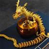 blandinelove Drago Articolato Dorato, Statua Feng Shui Drago Ornamento, Giunti Flessibili Drago Cinese Decorazione per la Casa Executive Desk Figurine Attirare Ricchezza e Buona Fortuna Ufficio Home