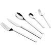 QULINART 60 posate in acciaio inox 18/10: 12 coltelli, 12 forchette, 12 cucchiai, 12 cucchiaini e 12 forchette da dessert - lavabili in lavastoviglie - confezione regalo per la casa - argento