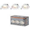 OSRAM Faretto da incasso a LED Spot Set, 4,9 W, 220 lm, 2700 K, faretto da soffitto Ø90 mm, 120°, bianco, orientabile, set da 3