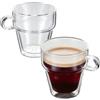 Judge Set di 2 tazze da caffè in vetro a doppia parete, 200 ml, isolamento sottovuoto, realizzate artigianalmente, forti, resistenti al calore e lavabili in lavastoviglie