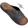 ARIZONA CIABATTE aperte Uomo Titan-stretch Tomaia Incrociata con strappo e sottopiede soffice fondo in pelle made in italy (T.Moro, Sistema Taglie Calzature EU, Adulto, Uomo, Numero, Media, 43)