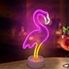 KADAFAGO Insegne al neon con base, luci a LED fenicottero, alimentate a USB, a batteria, lampada colorata per camera da letto, festa di compleanno, regalo di San Valentino