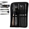 Generico Kit 7 di Pennelli per Dipingere Professionali con Custodia - Set Pennelli per Acrilico, Olio, Acquerello e Tempera - Setole Morbide e Resistenti, Spatole Artistiche incluse, Custodia Impermeabile