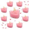 Rakiuty Candele a Forma di Cuore,Candele San Valentino,Candela da tè a Forma di Cuore per Matrimonio,Candeles Amore Galleggiante Senza Fumo (Rosa)