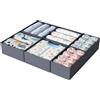 ORLISA Organizer per cassetti per armadio PAX, 75 x 58 cm, vestibilità perfetta con base stabile, pieghevole, lavabile e robusto, set da 6, grigio