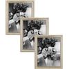 CABBEL Cornice portafoto 40x50 cm argento - Set da 3 - Cornice barocca in stile antico con vetro acrilico infrangibile - per foto, poster, certificati - elegante e decorativa
