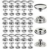 BetterJonny, 240 bottoni a pressione, in acciaio inox, resistente, 15 mm, per imbarcazioni marine, borsa in tela, in pelle, fai da te