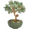 RIVIEVAL Albero di cristallo di quarzo verde fatto a mano - Decorazione curativa per casa/ufficio, tema Chakra, regalo portafortuna per il compleanno delle donne