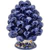 sicilia bedda - Pigna Siciliana con Piede Decorato - Modello Maioliche - Ceramica di Caltagirone (Altezza 12 x 8, Blu)