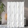 Lerores Tenda da doccia 100 x 180 cm, spiga di grano, orlo zavorrato, antimuffa, impermeabile, lavabile, in tessuto di poliestere, con occhielli e 6 anelli per tenda da doccia, per bagno e vasca da