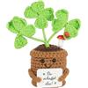AUAUY Positivo Italiano Bambole, Trifoglio Positiva con Messaggio Motivazionale, Quadrifoglio di Supporto Emotivo, Bambola di Maglieria Potato per Laurea Collega Sorella Donne Amica Ufficio Gadget
