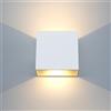 KICAAO Applique da Parete Esterno LED Lampada da Parete Interno Moderno Bianco,12W Luce Caldo 3000k, Lampada Muro IP65 Impermeabile Quadrata Alluminio Lampada da Parete Esterna (Bianco - 1pcs)