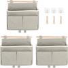 SHMSHNG 3 Portaoggetti da Appendere, Organizer da Parete, Organizer da Appendere, in Tessuto Lino, per Casa, Ufficio, Bagno, Cameretta dei Bambini (Grigio)