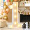 Ledido Grande numero 1 illuminato da 32,6 cm, decorazione per primo | Numero luminoso bianco caldo e bianco freddo con telecomando per feste, matrimoni, anniversari, decorazione per il primo