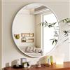 BEAUTYPEAK Specchio rotondo da parete decorativo da 76 cm, per bagno, vanità, soggiorno, ingresso rotondo, con cornice in alluminio