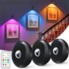 WILLED Luce Per Quadri Senza Filo Ricaricabile, RGB Faretto Da Parete A Batteria, Lampada Quadro LED Per Esposizione Pittura Vetrina (3 Pezzi, Nero)