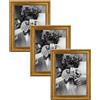 CABBEL Cornice portafoto 30x40 cm oro - Set da 3 - Cornice barocca in stile antico con vetro acrilico infrangibile - per foto, poster, certificati - elegante e decorativa