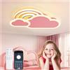 YZBEIMDAI Plafoniera Cameretta Bambini 50CM Dimmerabile Nuvole Arcobaleno Lampada da Soffitto con Telecomando＆APP, Lampade a Soffitto Bambini Ragazzi Ragazze Cameretta, Rosa