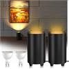 TobeBright Uplight Spot Faretto LED da Pavimento GU10, Illuminazione Indiretta con Interruttore a Pedale, 2X 5W Lampadine LED GU10 Bianco Caldo 3000K, Non dimmerabile, Nero(2-pezzi)