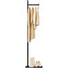 Yawinhe Appendiabiti da Terra, Metallo Attaccapanni Autoportante, Moderno Mensola Sospesa, Stand Appendiabiti per Ingresso, Corridoio, Entrata, 39×26×174cm, Nero, SMJ101B