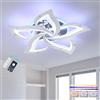 ZAITINZ Plafoniera LED Soffitto 5 Petali Cromata Moderna 60cm Dimmabile | Plafoniera da soffitto con telecomando e APP,luce regolabile 3000-6000K per soggiorno,camera da letto,cucina e sala da pranzo