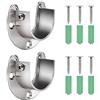 Lahviuu Supporto Asta per Armadio,2 pcs Staffa per Bastone per Tende Supporto per Asta Della Tenda Binario Tenda Soffitto Staffa di Montaggio a Soffitto Asta Appendiabiti Bacchette per Tende (25 mm)