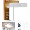 NARUNDREN Confezione da 2 Plafoniere Ricaricabili con Sensore di Movimento e Telecomando, Luce Led Senza Fili a Batteria, 3 Colori, per Bagno, Dispensa, Corridoio, Scala, Veranda, Patio