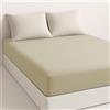 Etrexonline Lenzuolo con Angoli Microfibra per Letto 140x190/200cm Con Altezza da 28cm, Lenzuolo Matrimoniale con Angoli Ultra Morbido Traspirante - Beige