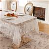 hometrixx Tovaglia Pizzo Ricamo - 140x180cm in Poliestere Elegante con Frange per Tavolo, Matrimonio, Casa (Stile Rosa)