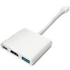 System-S Hub USB 3.1 tipo C maschio a femmina, 4K HDMI femmina 3.0 tipo A femmina 10 cm bianco
