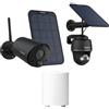 Reolink Solar Surveillance Outdoor Batteria Camera Set con Home Hub, Telecamera WiFi Esterno Senza Fili a Batteria, Audio Bidirezionale, Impermeabile, Argus Eco e Argus PT con Home Hub Mini