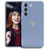 POUHYE Cover per Samsung Galaxy S22+ / S22 Plus 5G Custodia Originale, Gomma Gel di Silicone Liquida Cover con Protezione Fotocamera, Morbida Sottile e Antiurto AntiGraffio Case Azzurro