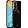 EASSGU [Telaio Elettrolitico Custodia per Samsung Galaxy S25+ / Samsung Galaxy S25 Plus (6.7 Inches) Cover Protettiva in Morbido Silicone TPU - Nero