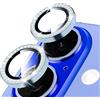 Coiwxmoi Protezione Fotocamera per iPhone 16/16 Plus,Pellicola Vetro Glitter Copri Telecamera Camera Proteggi Obiettivo HD Trasparente Lente Durezza 9H Anti-graffio Bling Diamond,Blu