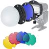 INSSTRO - Kit di accessori flash Softbox Speedlite con adattatore magnetico universale per Canon, Nikon, Sony, Godox Speedlight e YONGNUO Speedlite