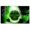 Silent Monsters Tappetino Mouse 36 x 25 cm Teschio verde, con Bordo Cucito, Durevoli, antiscivolo e silenzioso, gioco, ufficio, casa, lavabile, arrotolabile, Tappetini per il Gaming Mousepad