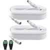 Lonnky Cavo di Prolunga CC 12V Lonnky 10 Metri 5,5 x 2,1 mm con 2 Adattatori Femmina, Ideale per Luci IR, Telecamere di Sorveglianza (TP-Link TAPO, Reolink) e Strisce LED - Confezione da 2 Bianco