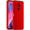 HULLIN Custodia per Telefono in Silicone Colorato, Adatta per Redmi Note 9 (4G) (6.53) - Rosso Cina