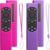 RYHX Custodia Protettiva in Silicone Antiscivolo per Telecomando Samsung - Compatibile con i Modelli BN59-01357, BN59-01385, BN59-01265A - Protezione Antiurto per TV Smart 2021-2022(Viola+Rosa)