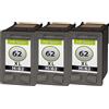 TonerPartner Confezione multipla compatibile con HP C2P05AE / 62XL, contenente 3 cartucce per testina di stampa