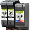 TonerPartner Confezione multipla compatibile con HP 45 51645ae / 78 C6578AE include 3 cartucce per testine di stampa
